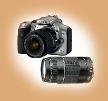 Canon EOS300D 6 mega-pixel camera with 75-300mm zoom lens