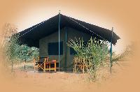 Typical tent with private facilities. This was at Sobo camp on the Galana River in Tsavo East. Unfortunately the camp is now closed.